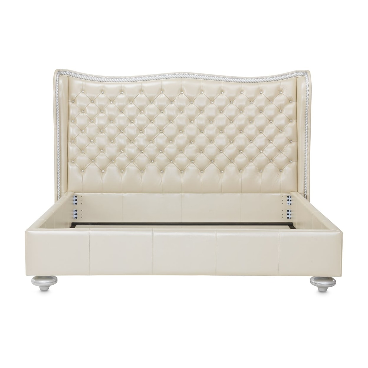 Michael Amini Hollywood Swank Upholstered California King Scalloped Bed