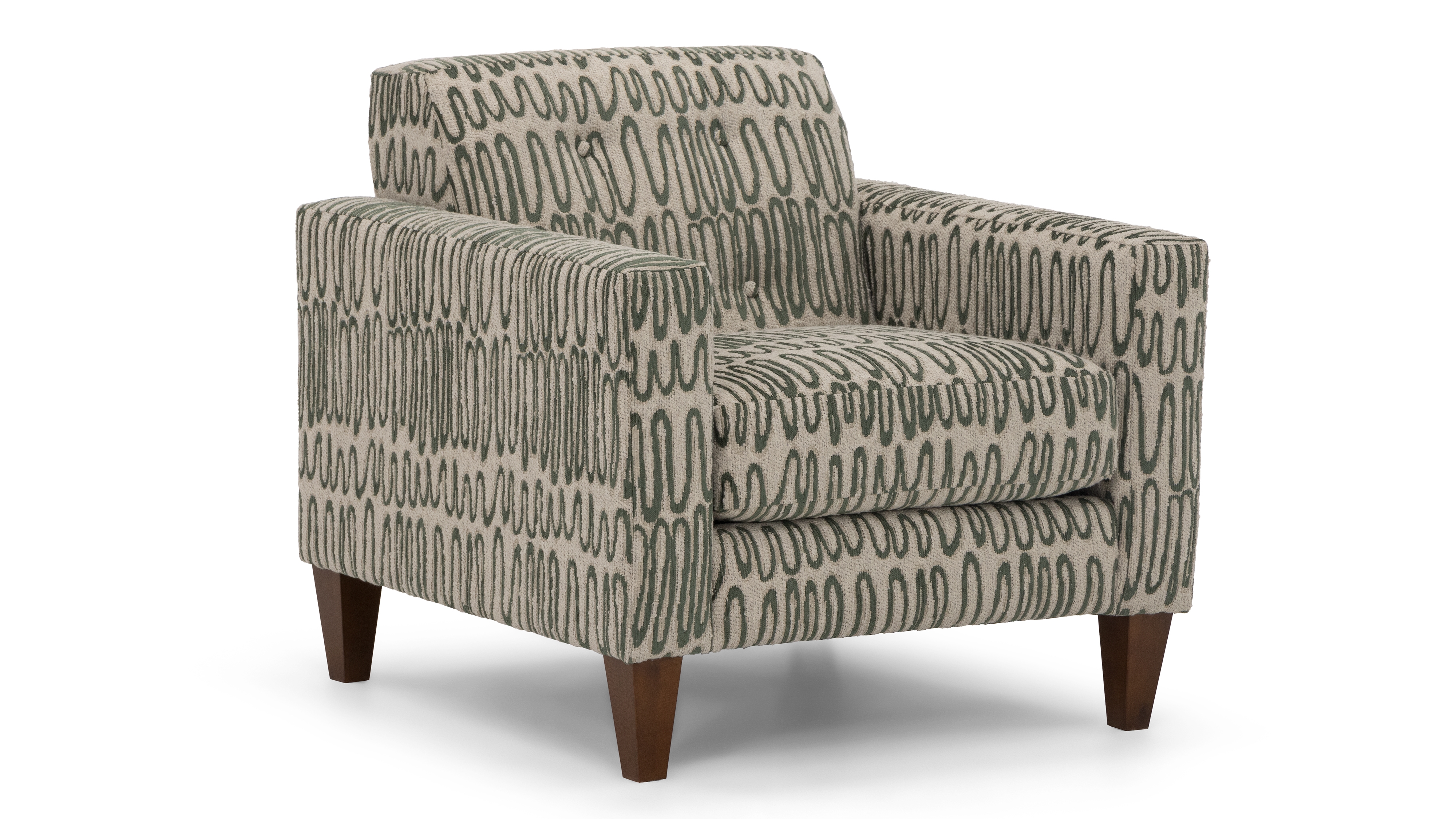 Occasional Club Chair w/Exposed Wood Legs