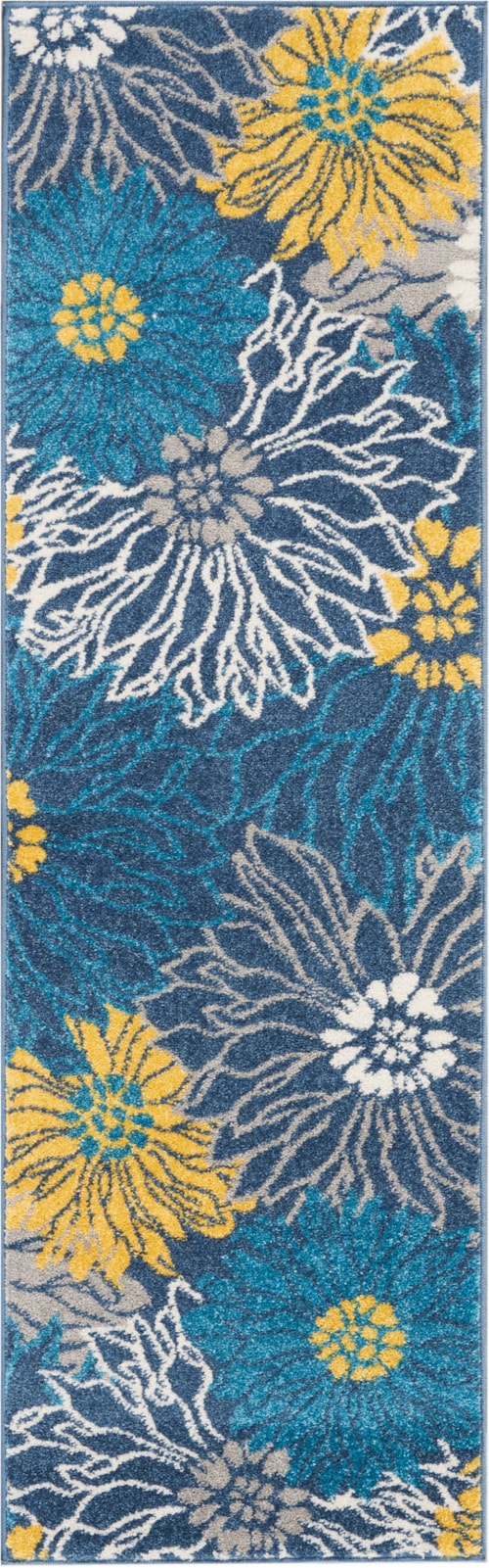 1'10" x 6' Blue Runner Rug