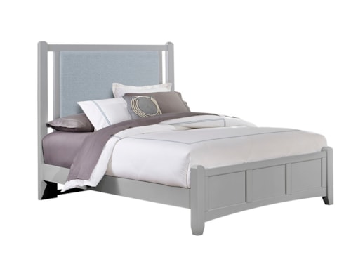 Transitional Upholstered Full Bed with Panel Footboard