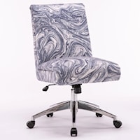 Contemporary Marble Blue Armless Task Chair