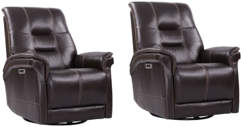 Casual Cordless Power Swivel Glider Recliner with Power Headrest (Set of 2)