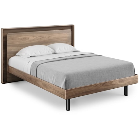Contemporary Queen Platform Bed with Built-in Lighting and Adjustable Base