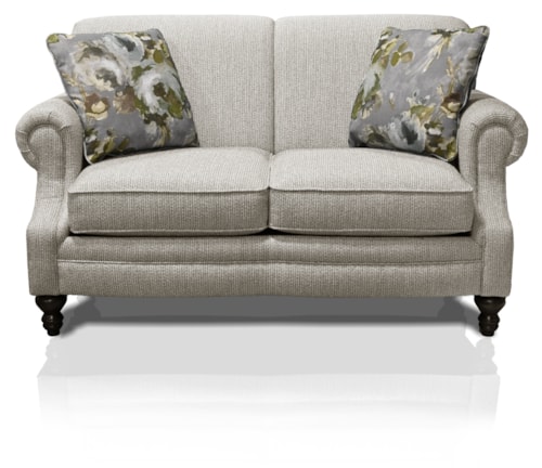 Traditional Loveseat with Turned Legs