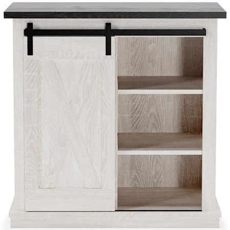 Two-Tone Accent Cabinet with Sliding Barn Door