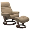 Stressless by Ekornes Sunrise Medium Chair & Ottoman with Classic Base