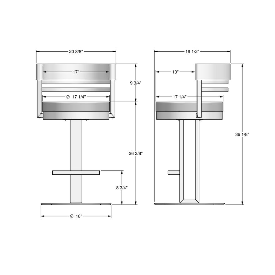 Amisco Sunny Upholstered Counter Height Swivel Stool