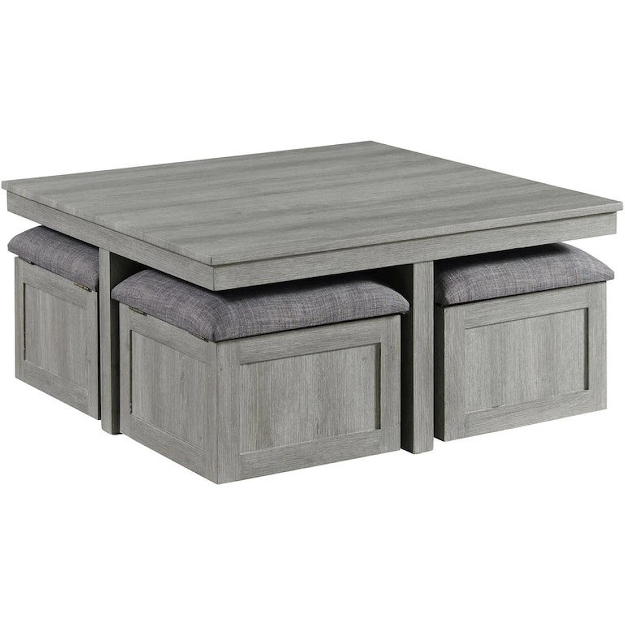 Elements International Uster Coffee Table with Nesting Stools