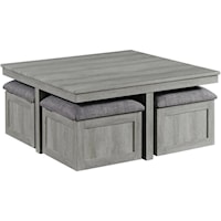 Contemporary Coffee Table with Nesting Stools