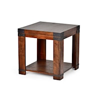 Arusha Industrial End Table with Open Bottom Shelf
