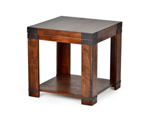 Arusha Industrial End Table with Open Bottom Shelf