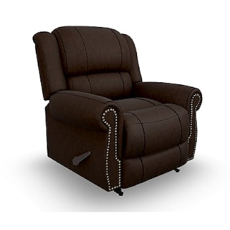 Terrill Power Rocker Recliner with Rolled Arms