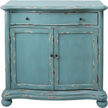 French Country Distressed Blue Door Chest