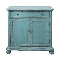 Transitional Distressed Blue Door Chest