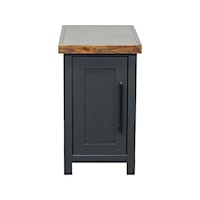 Farmhouse Chairside Table with Concealed Storage