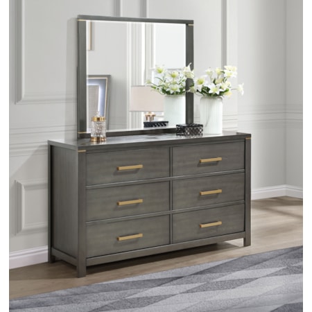 Kieran 6-drawer Dresser w/ Mirror