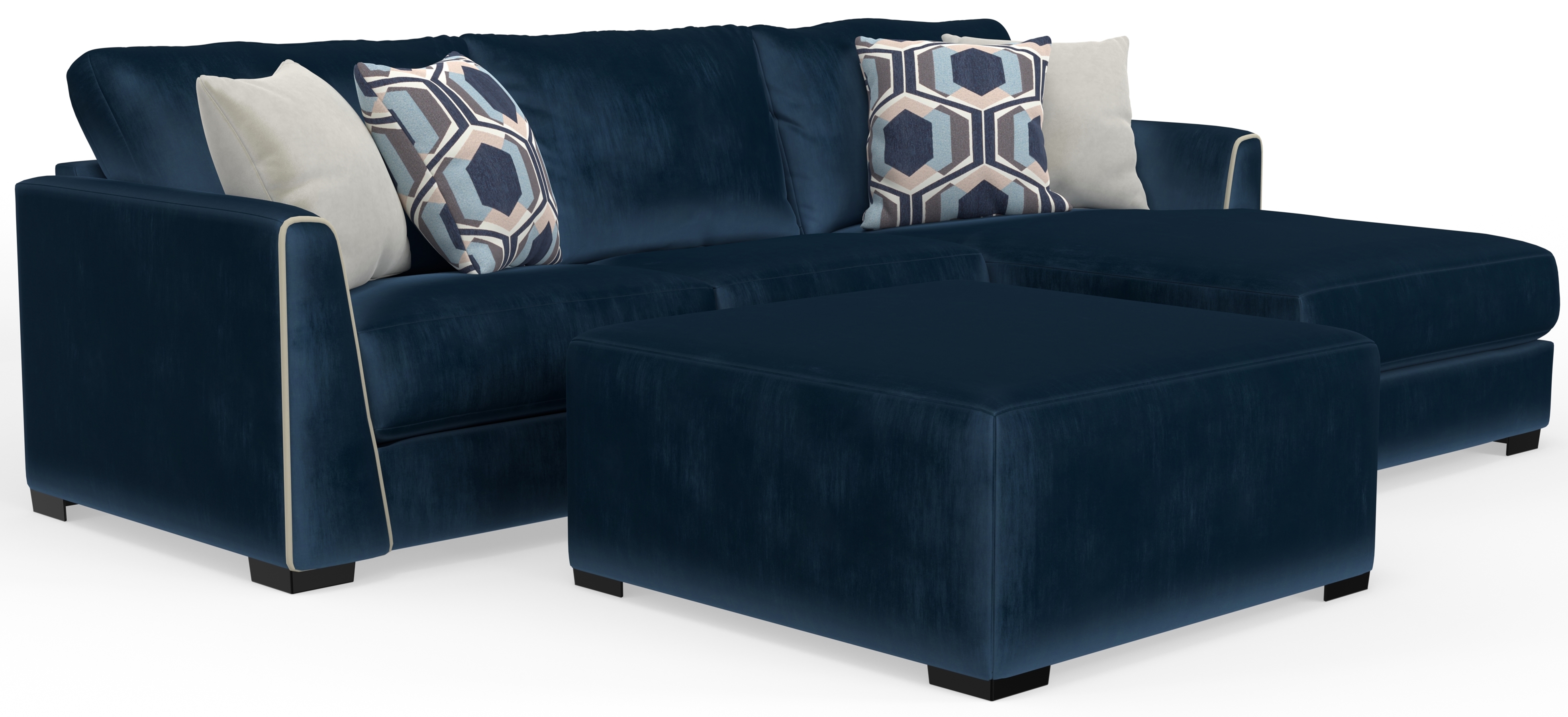 3-Piece Sectional Sofa with Cocktail Ottoman