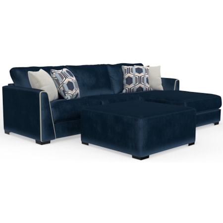 3-Piece Sectional Sofa with Cocktail Ottoman