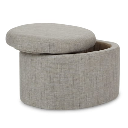 Upholstered Oval Storage Ottoman