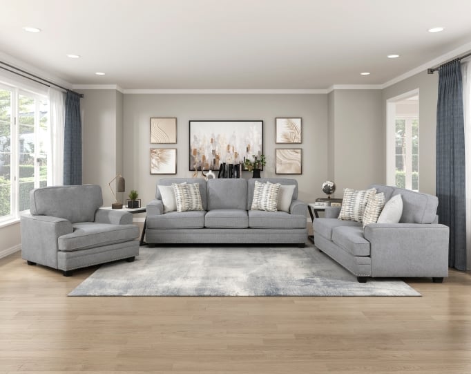 Loveseat with Decor Pillows