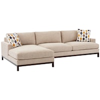 2-Piece Sectional Sofa with Bronze Base & LAF Chaise Lounge