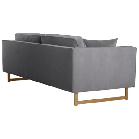 Velvet Sofa with Channel Tufted Seats