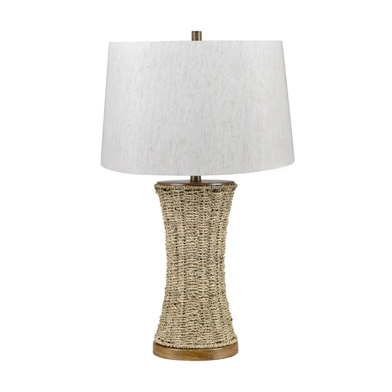 White-Washed Grass Rope Table Lamp