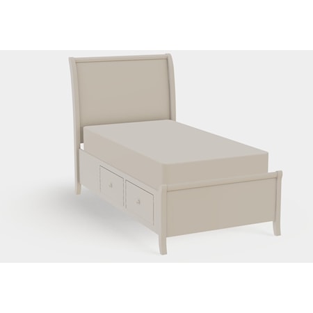 Adrienne Twin XL Upholstered Bed with Left Drawerside Storage