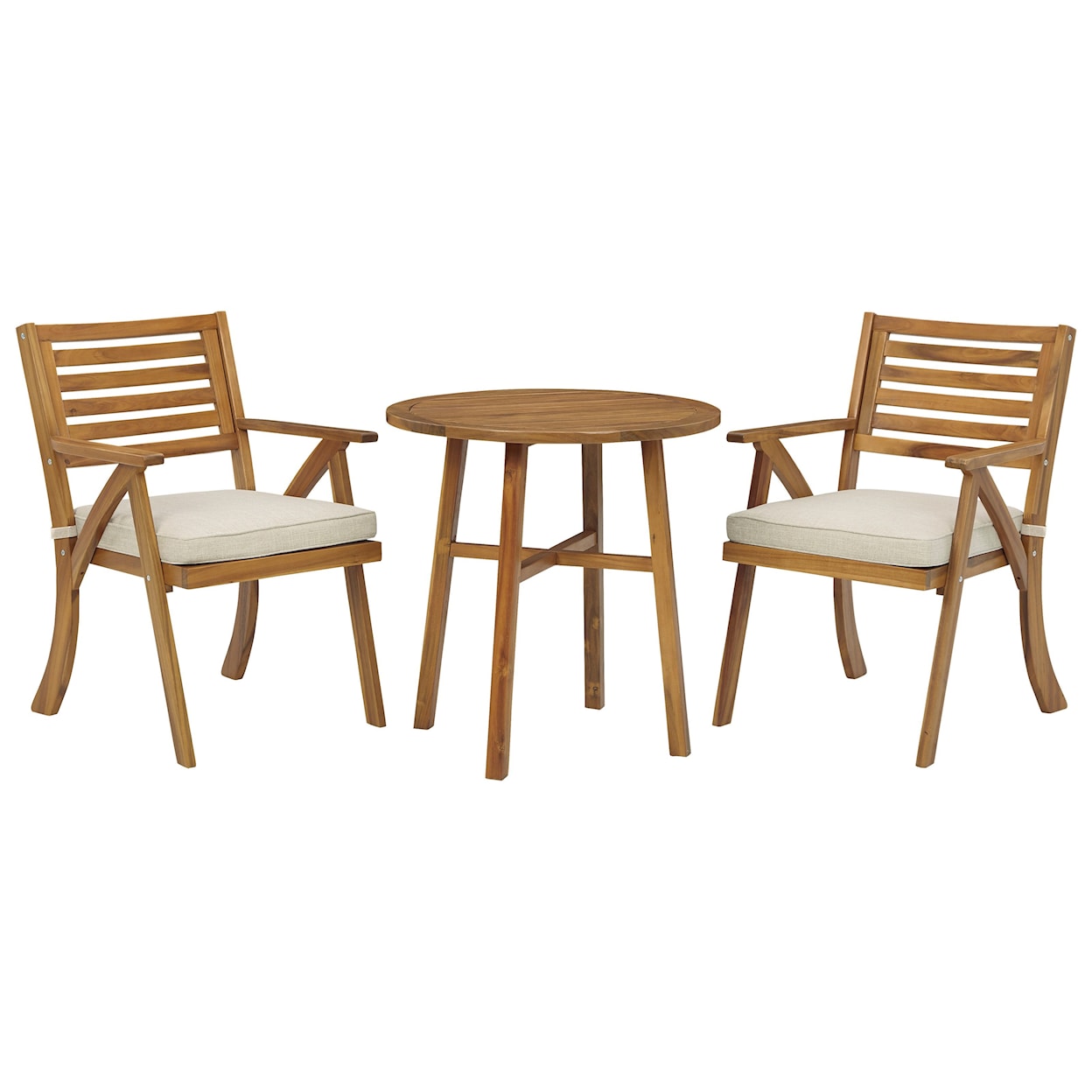 Ashley Furniture Signature Design Vallerie 3-Piece Table & Chairs with Cushion Set