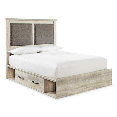 King Upholstered Bed w/ 4 Drawers