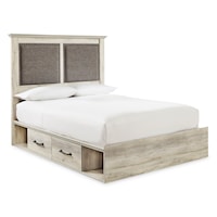 Queen Upholstered Bed w/ 4 Drawers