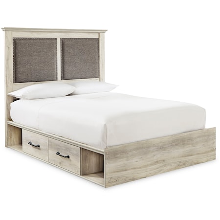 King Upholstered Bed w/ 4 Drawers