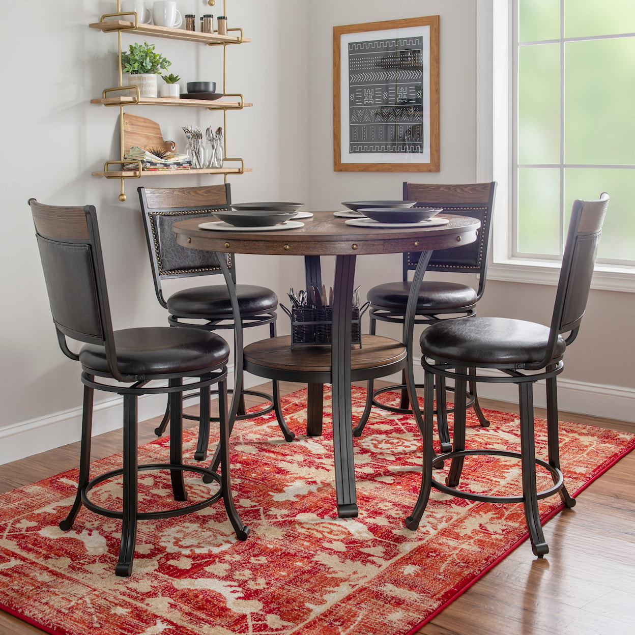 Powell Franklin 5-Piece Counter Dining Set