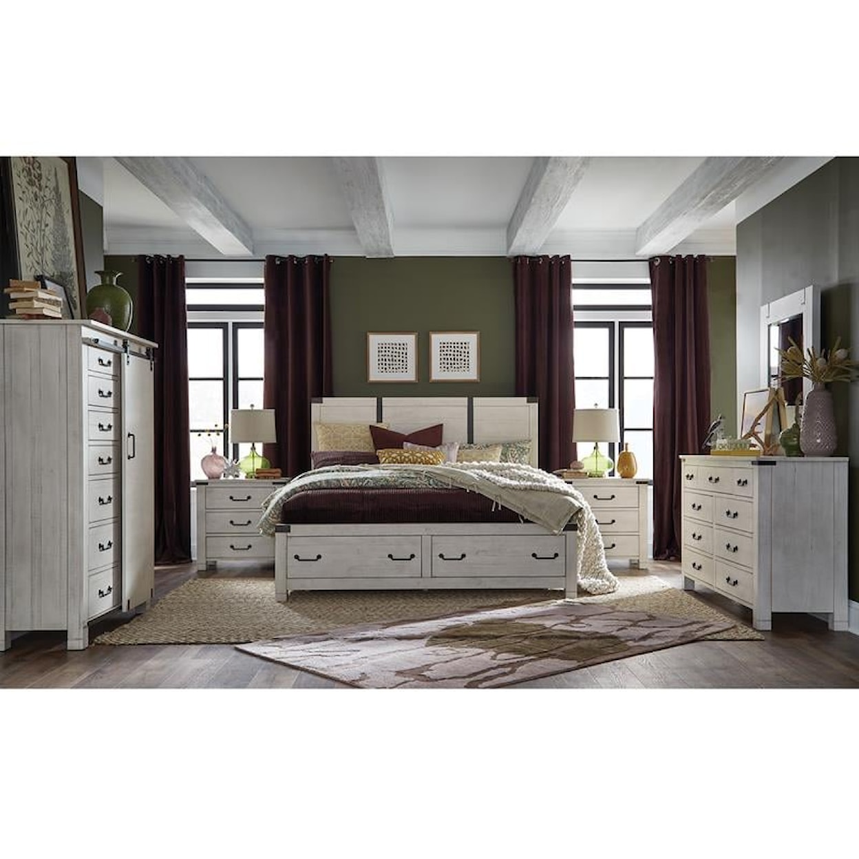 Magnussen Home Chesters Mill Bedoom California King Panel Storage Bed