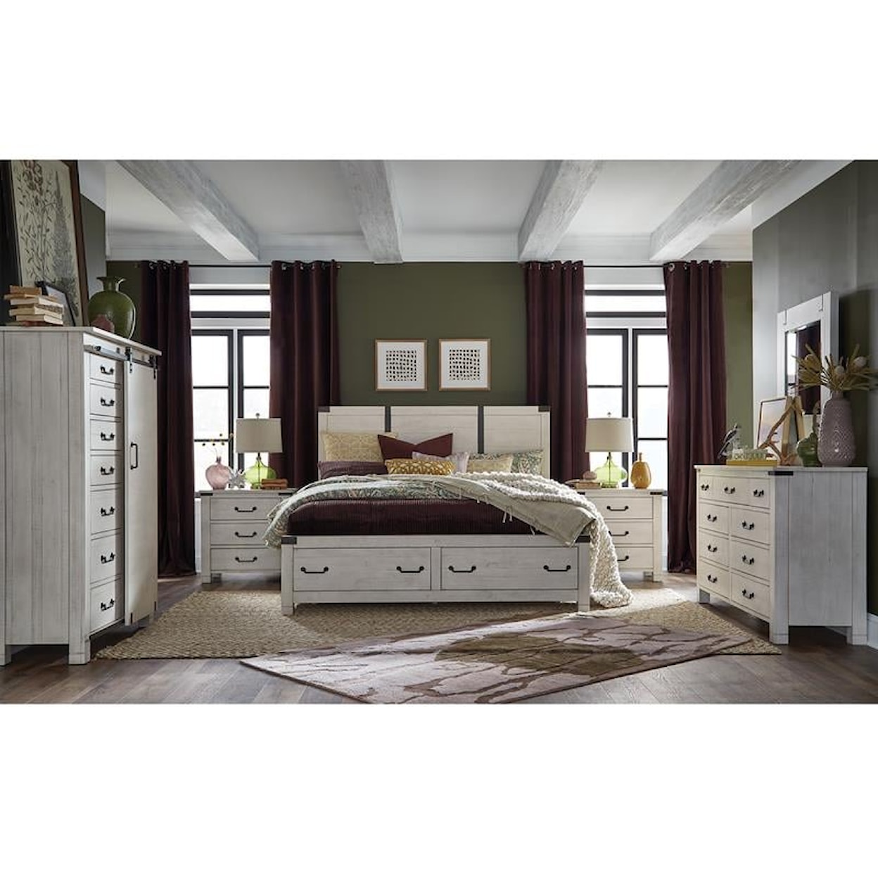 Magnussen Home Chesters Mill Bedoom Queen Panel Storage Bed