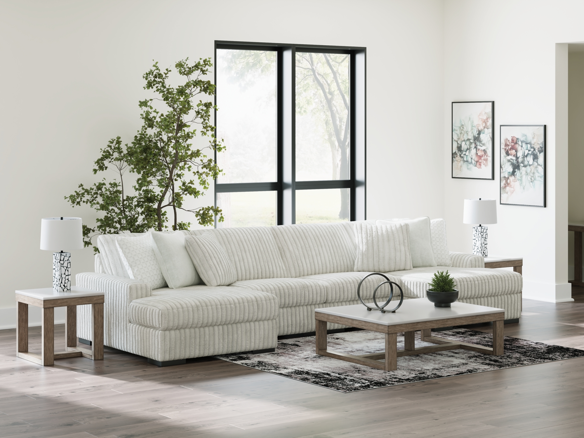 4-Piece Sectional With Double Chaise