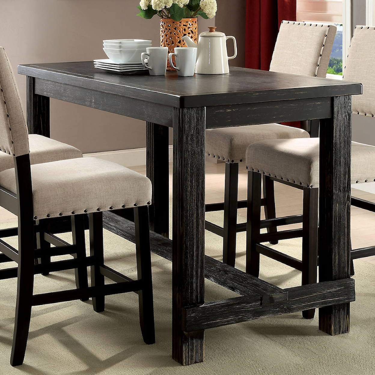 Furniture of America Sania III 60" Counter Height Table