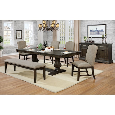 6 Pc. Dining Table Set w/ Bench