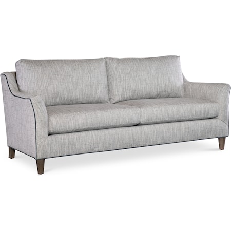 Transitional Small Stationary Sofa with Wood Legs