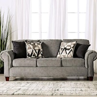 Transitional Sofa with Rolled Arms