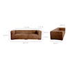 Moe's Home Collection Castle Castle Sofa Open Road Brown Leather
