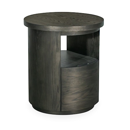 1-Drawer Round End Table