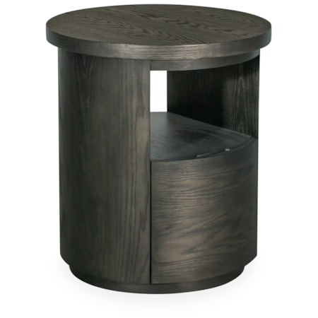 1-Drawer Round End Table