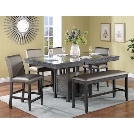 BANKSIDE GREY 6 PIECE PUB SET |