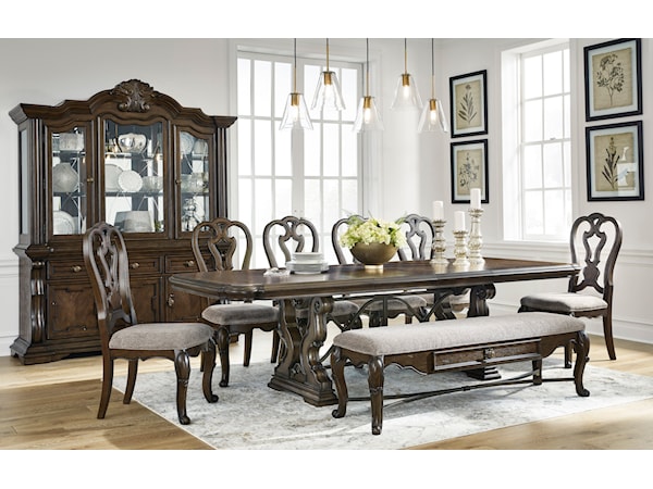 8-Piece Dining Set with Bench