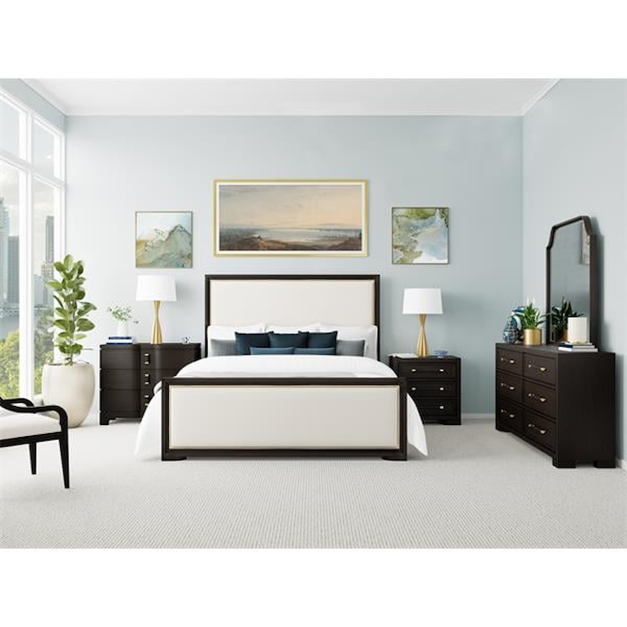 Riverside Furniture Lydia Upholstered Queen Panel Bed
