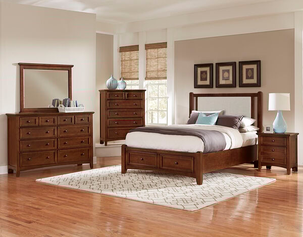 Vaughan-Bassett Bonanza Grey Upholstered King Bed