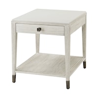 Wirebrushed Pine Side Table with Storage