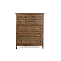 Traditional 5-Drawer Chest with Felt-Lined Top Drawer