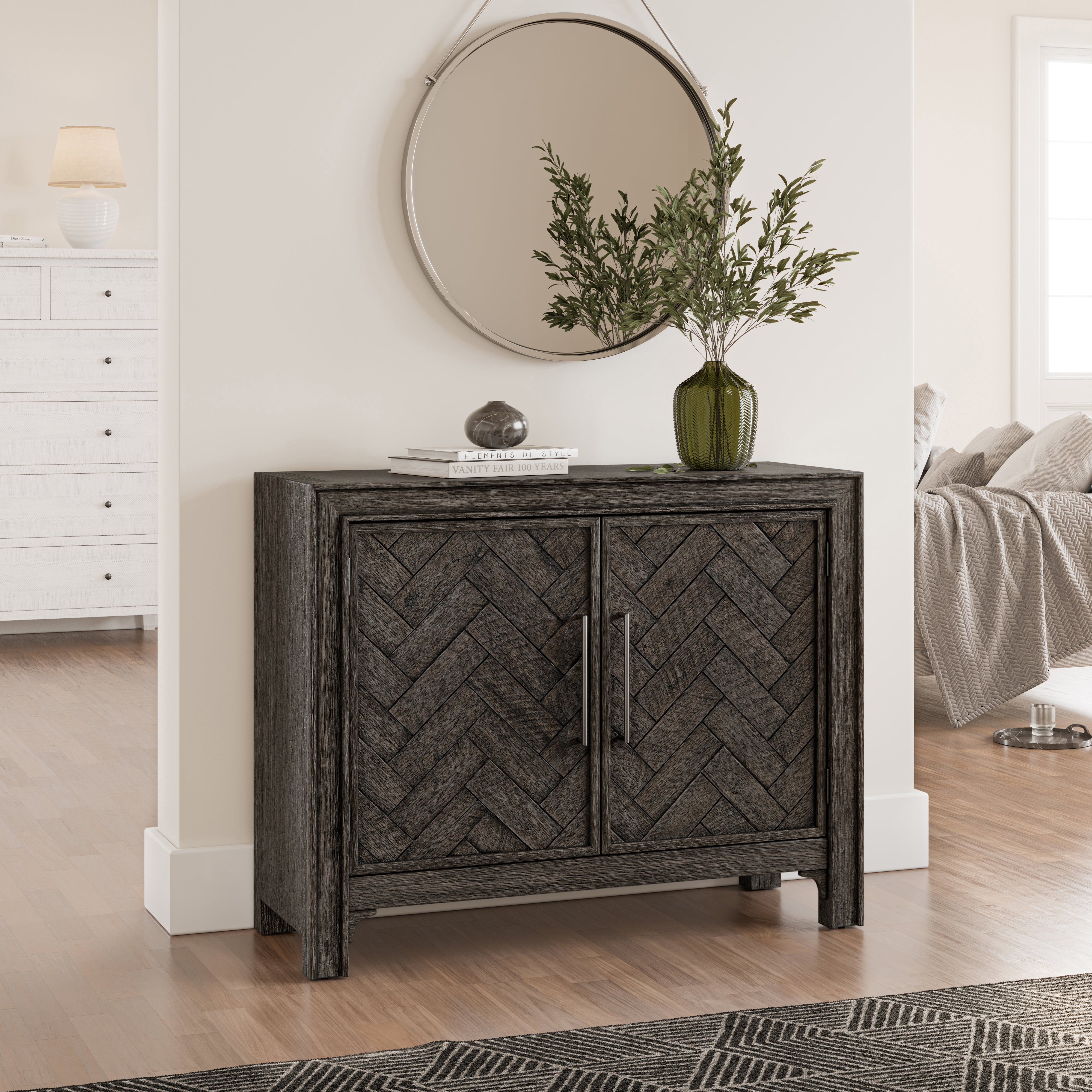 Chevron on sale accent cabinet